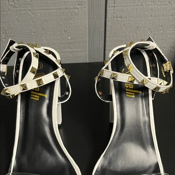 SHEIN White Heels with Gold Studs - Picture 7 of 7